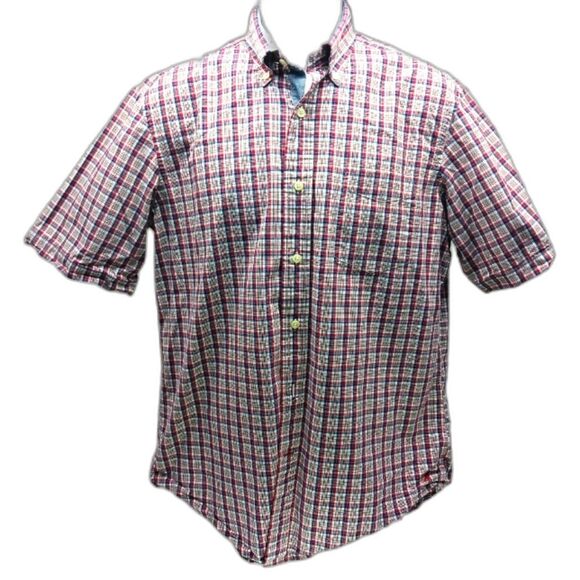 Nautica Casual Button Down Men's Medium. Red/White/ Blue Striped. 100% Cotton... - Picture 1 of 10